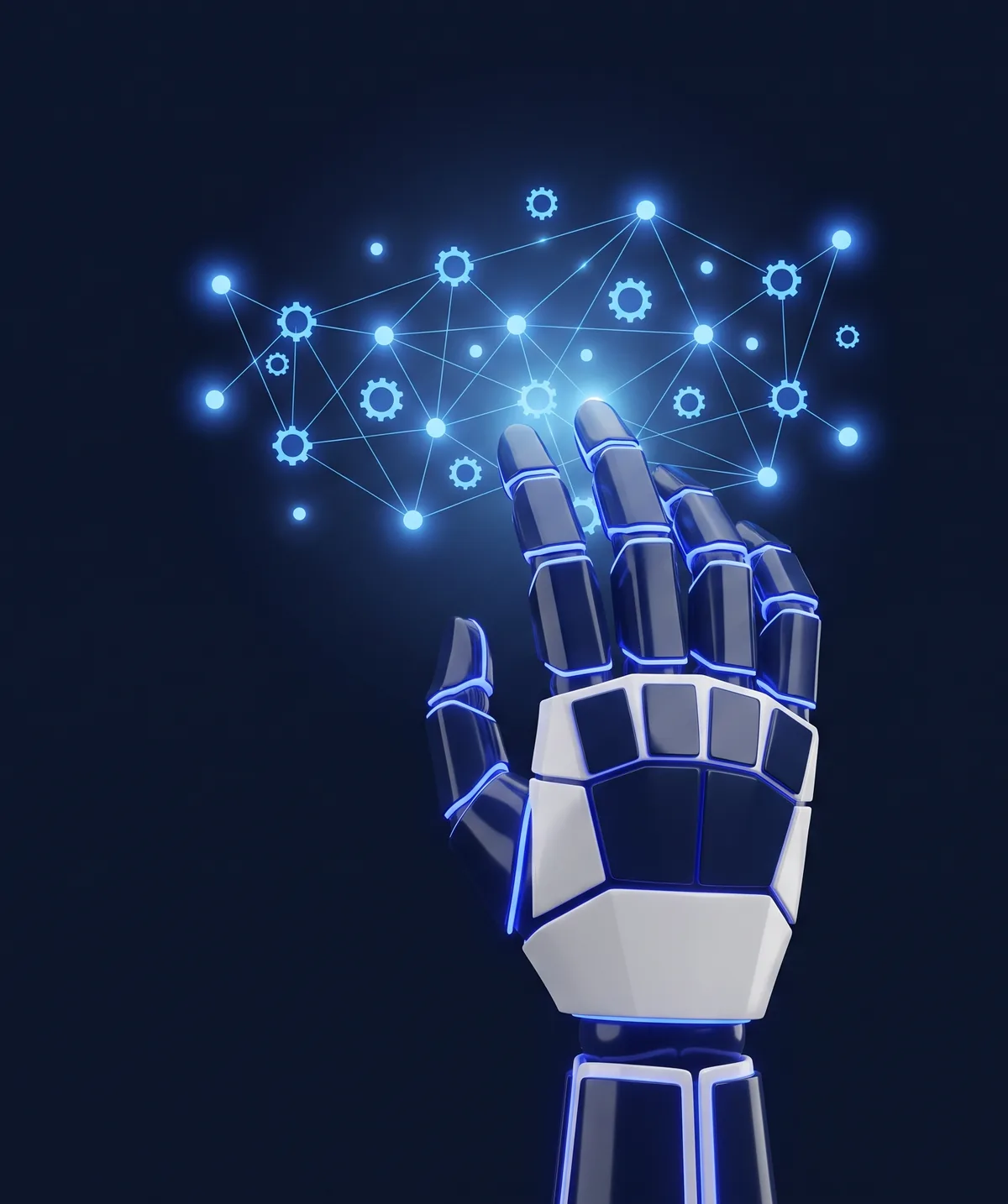 A robot hand with a network of connected systems